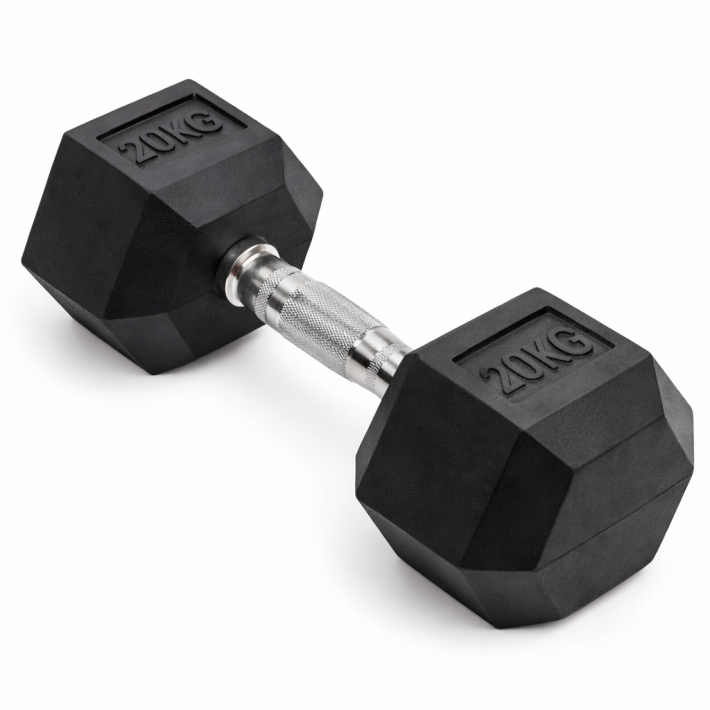 PAR DE MANCUERNAS  EXAGONALES DE GOMA 20 KILOS