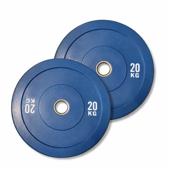 PAR DISCOS OLIMPICOS BUMPER 20KG AZUL